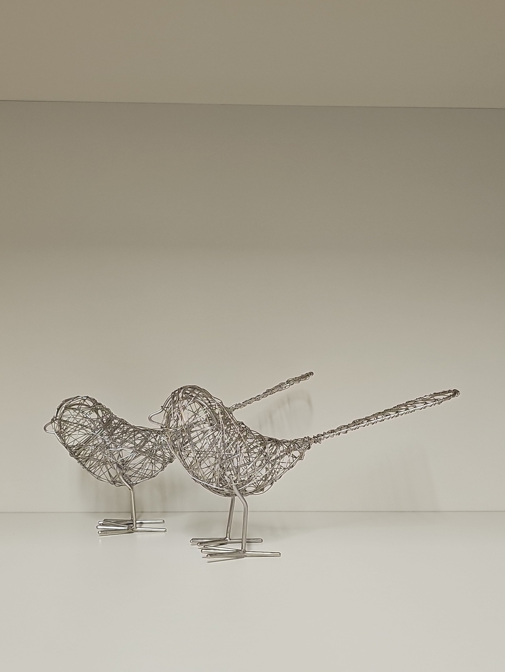 Vintage Metal/Wire Woven Bird Sculptures - Qty 2